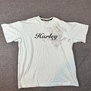 Vintage Hurley Surf Shirt Crown Floral Short Sleeve Casual Top Mens Size XXL Y2K